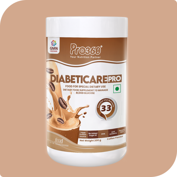 Pro360 Diabeticare Pro  Roasted Coffee 200g Complete and Balanced Nutrition for Diabetes Control – Rich in Protein & Essential Nutrients for Good Health & Improved Immunity – No Added Sugar