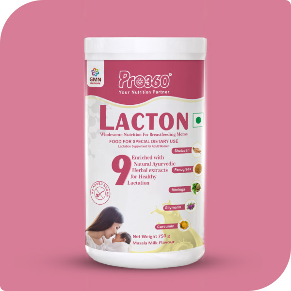 Pro360 Lacton Masala Milk 750g Supplement Powder for Breastfeeding and Lactating Mothers - Enriched with Shatavari, Silymarin, Moringa, Curcumin, Cumin, Fennel, Fenugreek to Boost Lactation